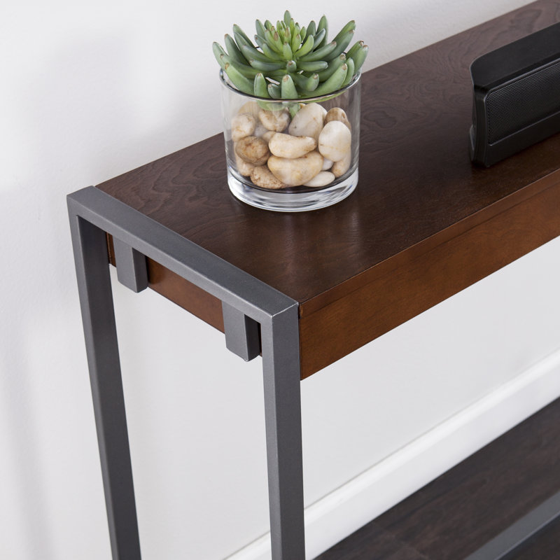 Danille 54'' Console Table, Dark Tobacco / Gunmetal