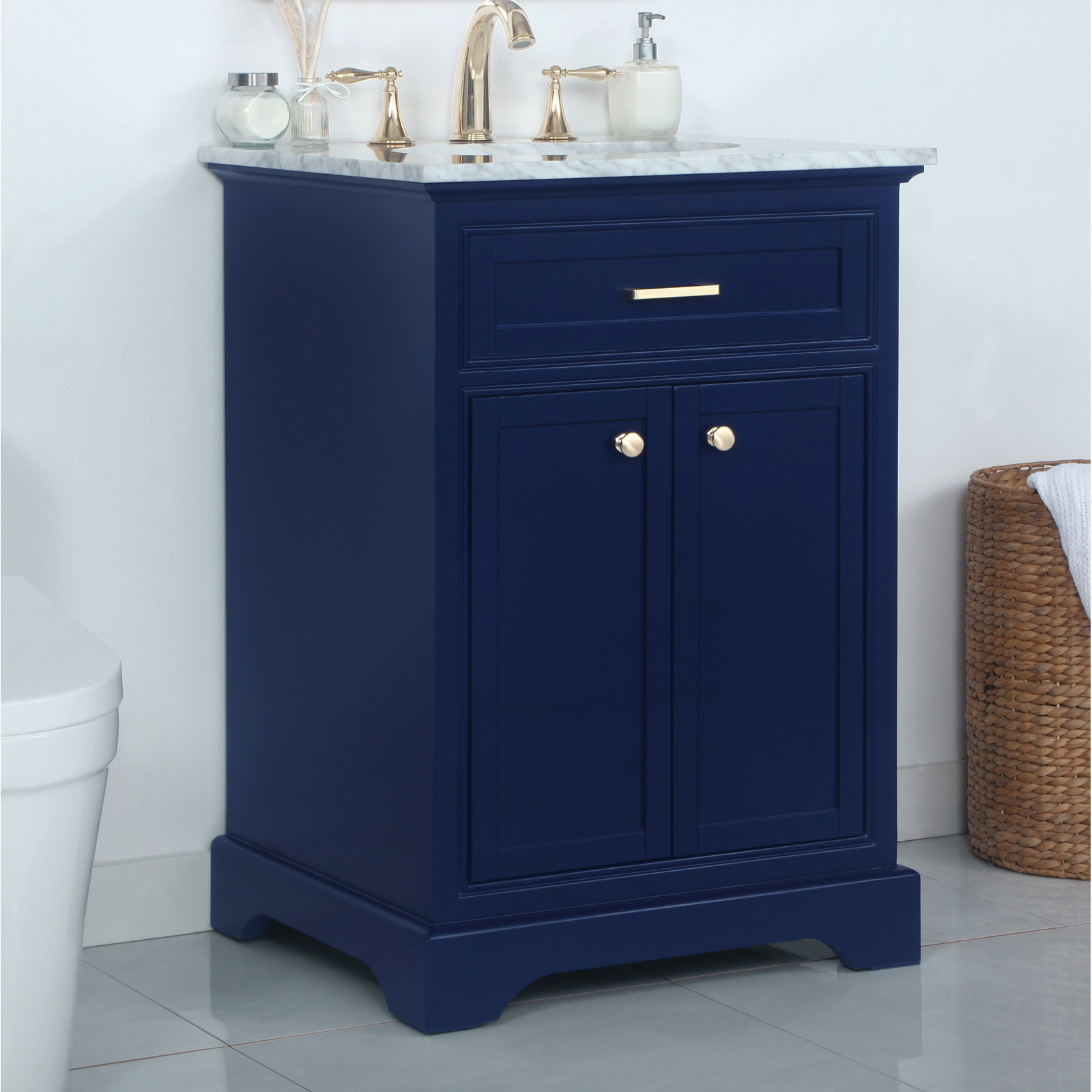 Hermes 24'' Single Bathroom Vanity, Blue