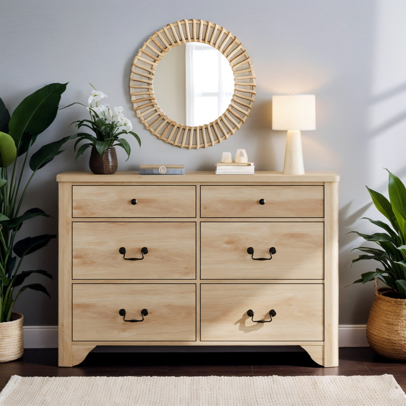 Commode 6 tiroirs Haikey, Chêne