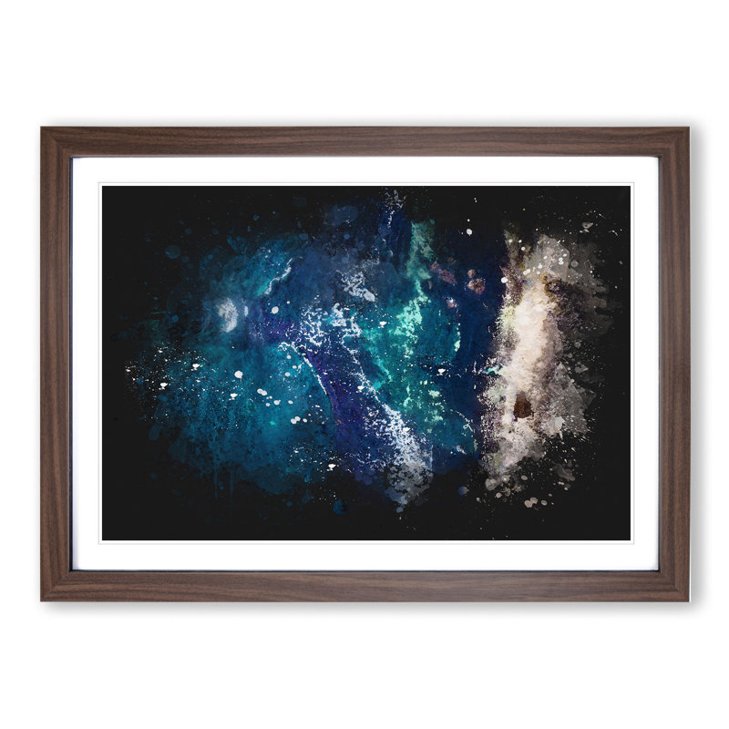 In Awe of the Ocean - Picture Frame Painting, Walnut, 27cm H x 36cm W x 2cm D