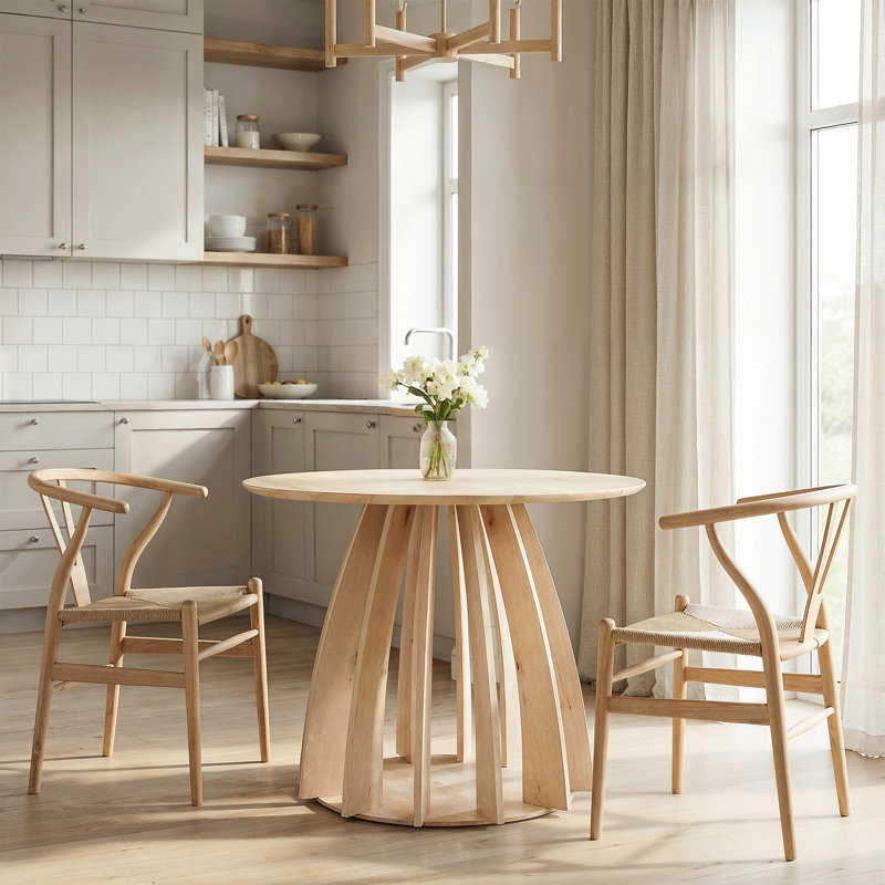 Round Dining Table, Beige