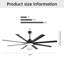 84 Inch Modern Large Design Ceiling Fans With Smart Remote Control 8 Fan Blades For Living Room