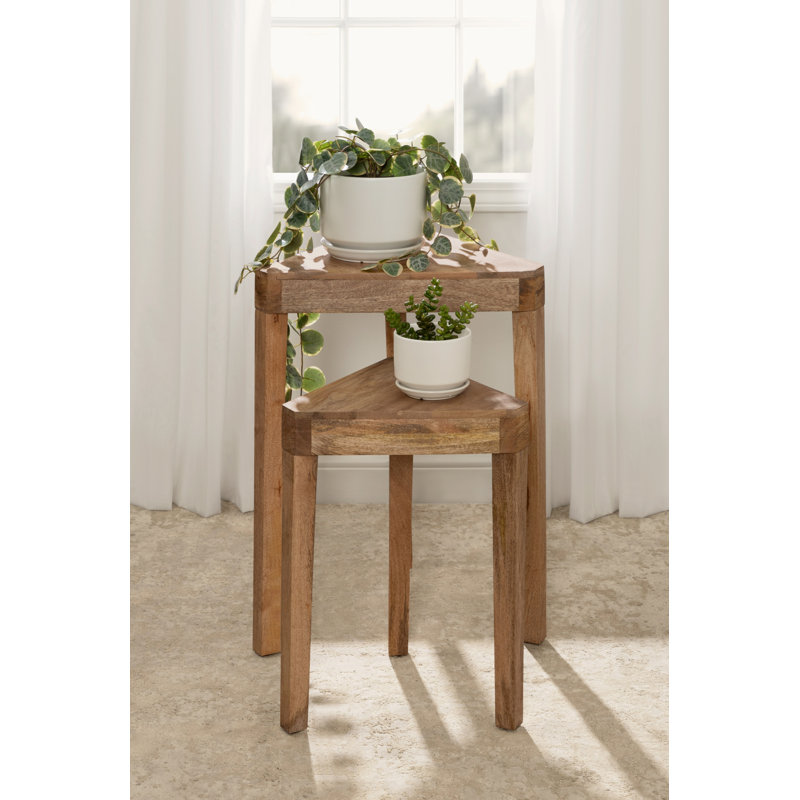 Ardentown Solid Wood Nesting End Table, Natural