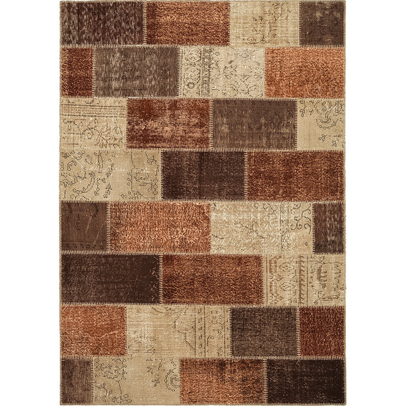 Tapis brun en coton noué à la main