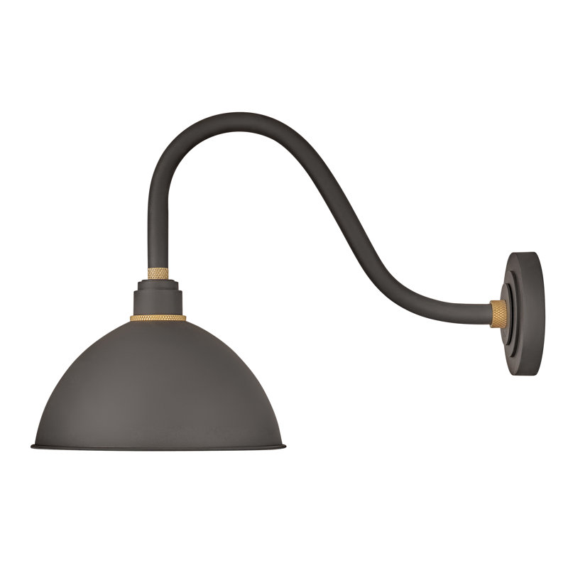 Foundry Wall Mount Outdoor Barn Light, 17" H x 12" W x 24" D, Black