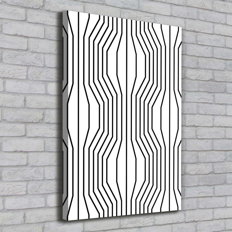 Geometric Lines 1 Piece Wrapped Canvas Wall Art