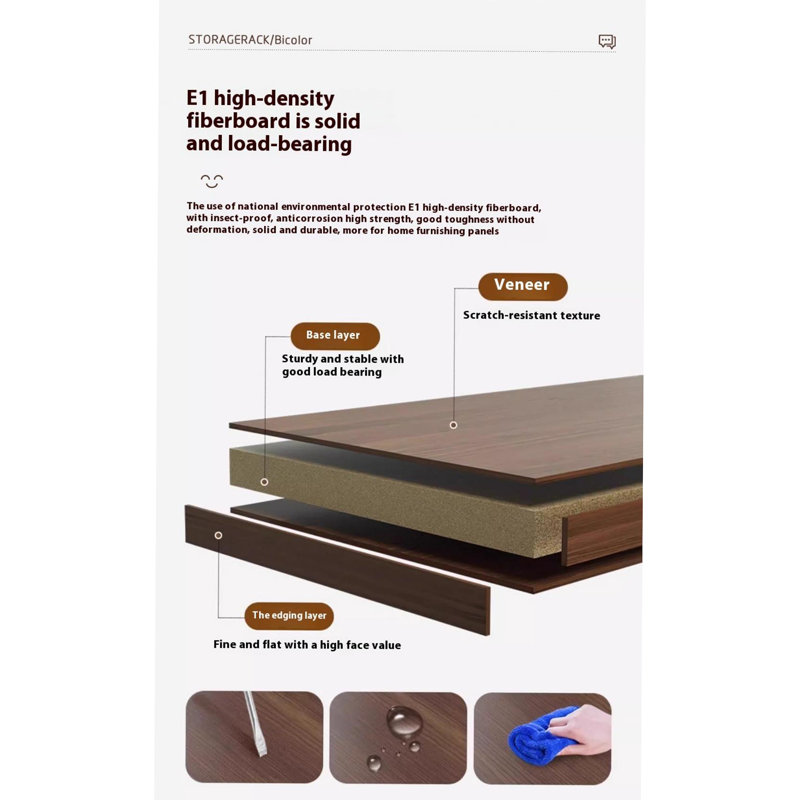 Bibliothèque rotative, bibliothèque d'angle à 5 niveaux à 360 degrés avec tiroir pour petit espace, étagère de rangement sur pied, bibliothèque étagère en bois pour chambre à coucher (WALNUT)