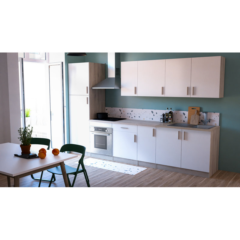 Origan Wall Unit, 70cm H x 60cm W x 30cm D, White/Brown