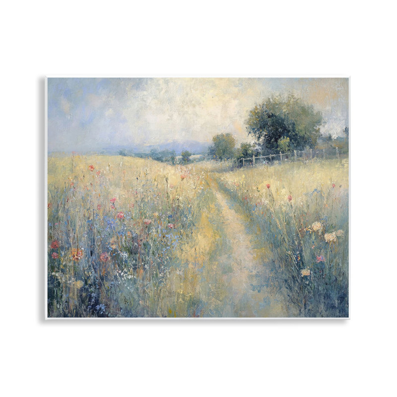 Chemin à travers la plaque murale Wildflower Field, design par LSR Creative Studio