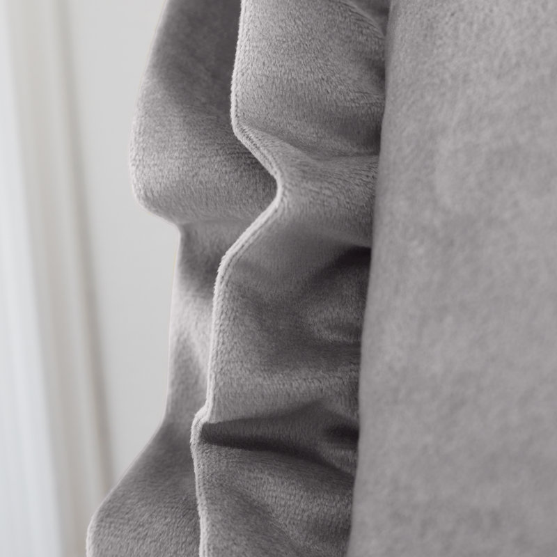 So Soft Touch Double Frill Cushion Cover, Silver