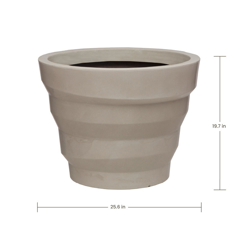 Pot à fleurs rond Kaofen ECOBO EcoFriendly, Blanc marbré, H 19,7 po x l 25,6 po x P 25,6 po