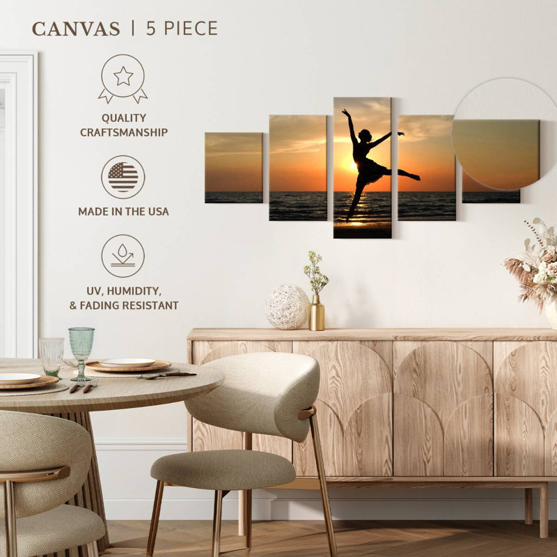 Ballerine au coucher du soleil, H 42 po x l 92 po