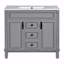 Meuble-lavabo de 36 po avec lavabo supérieur, armoire de rangement moderne avec 2 portes à fermeture douce et meuble-lavabo simple à 2 tiroirs