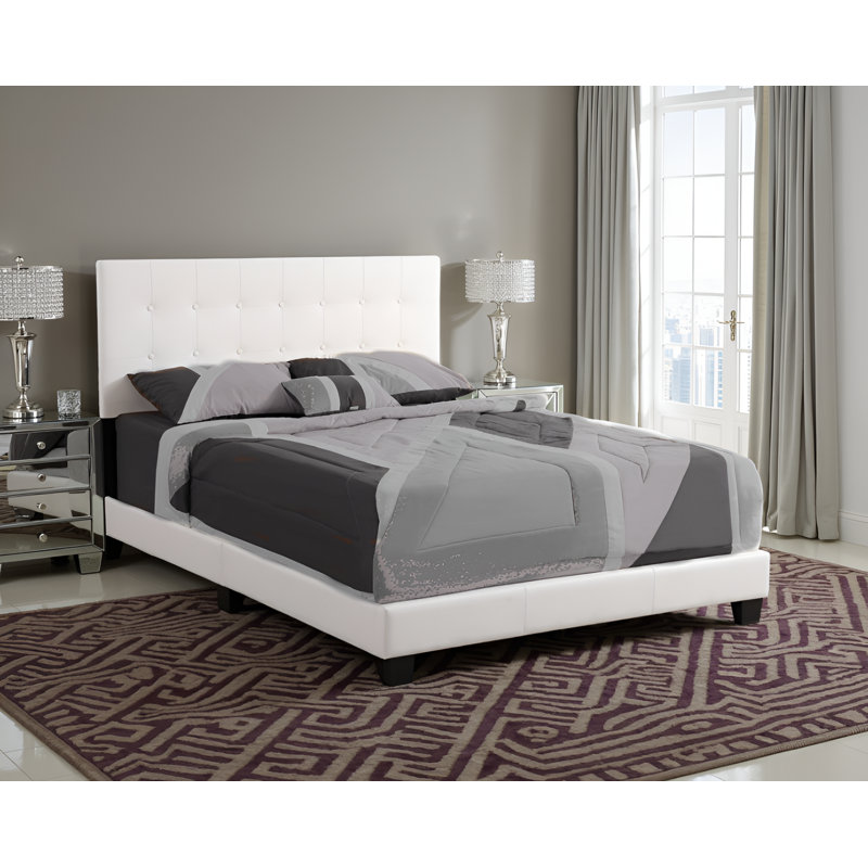 Ensemble de lit en similicuir blanc Patras, Double, Blanc