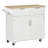 41" Modern Rolling Kitchen Island on Wheels, Utility Cart Storage Trolley with Rubberwood Top & Drawers, White-946575602
