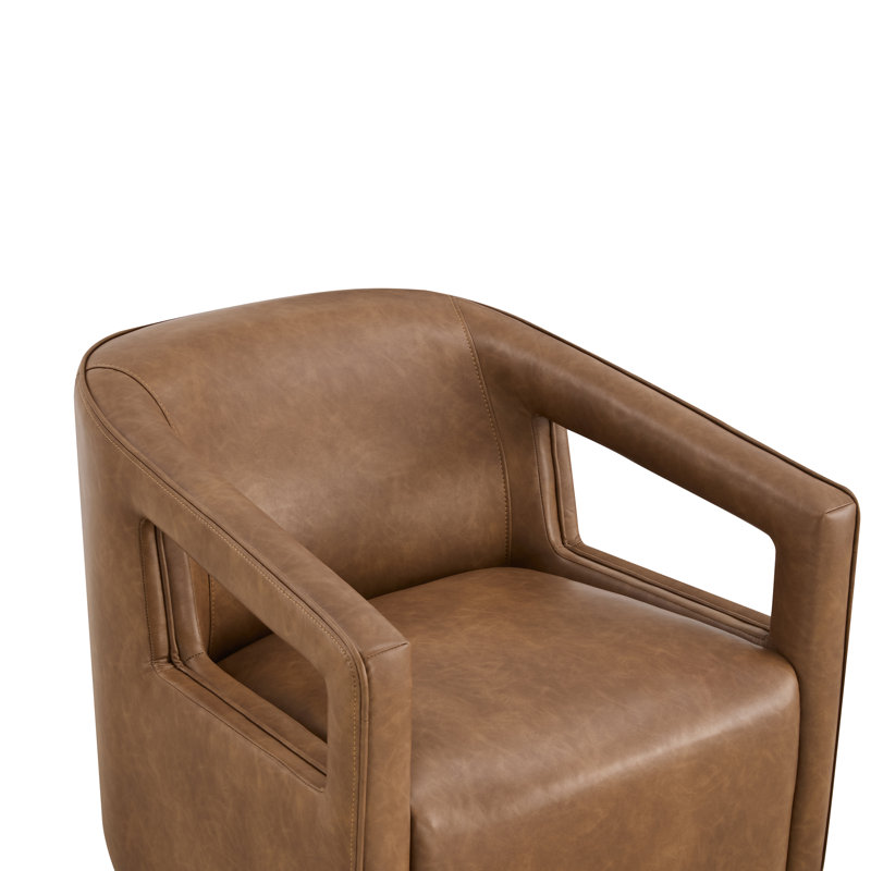 Chaise d'appoint pivotante rembourrée, Brun