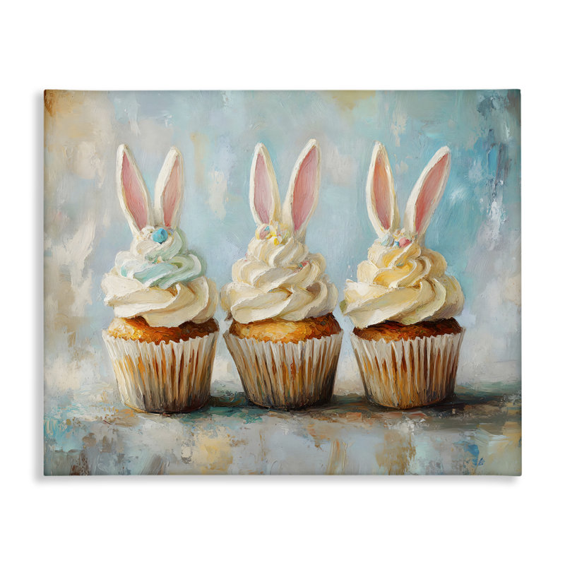 «Festive Bunny Ear Cupcakes», art mural par Franklyn Gregory, H 30 po x l 40 po