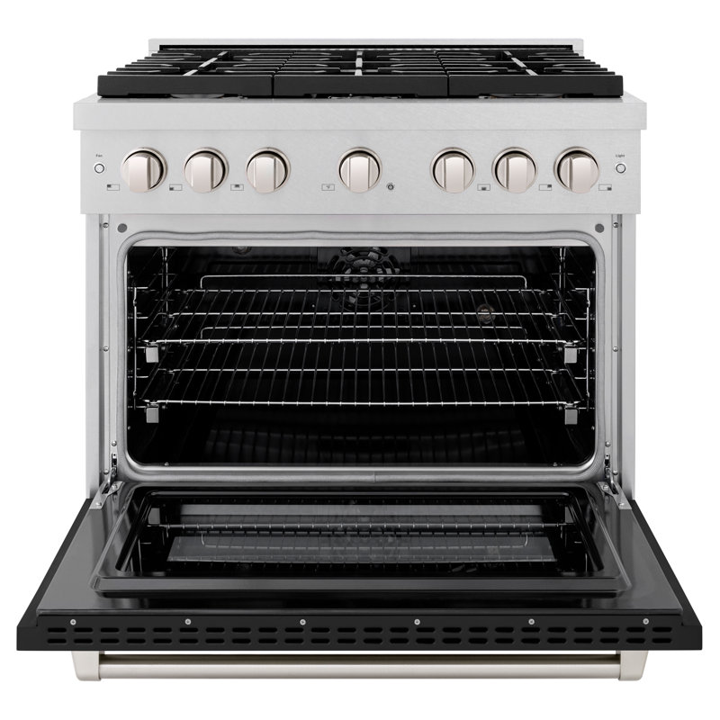 ZLINE 36" Paramount Dual Fuel Stainless Steel Range w/ 6 Burner Cooktop & Convection Oven (SDR36), Electric Oven