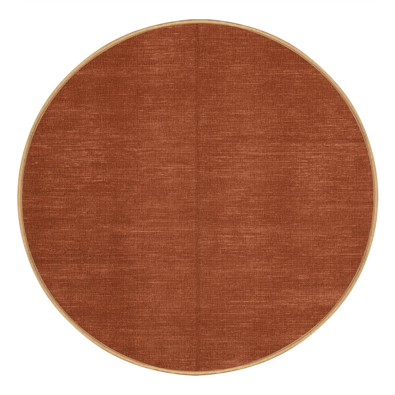Tapis brun uni lavable à la machine, Rond 3 pi