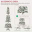 Arbre de Noël artificiel enneigé 7,5 pi avec 600 branches de pin réalistes, pommes de pin, baies rouges et ouverture automatique