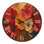 Très grande horloge murale en bois botanique - Serenity of Vibrant Red Poppies I