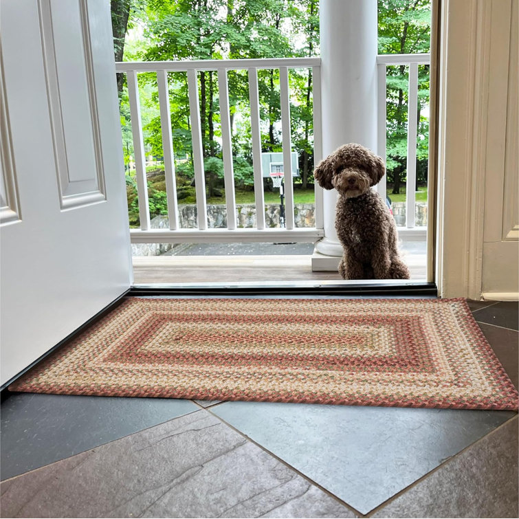 Braided Reversible Rug Washable Indoor/Outdoor Red/Gold Rug