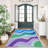 Blue Purple Wavy Stripes carpet-easy to clean, machine-washable, soft and comfortable; suitable for door mats, kitchens, living rooms, bedrooms, corridors, and laundry areas. Easy to clean, durable carpet for home decoration.-383322609