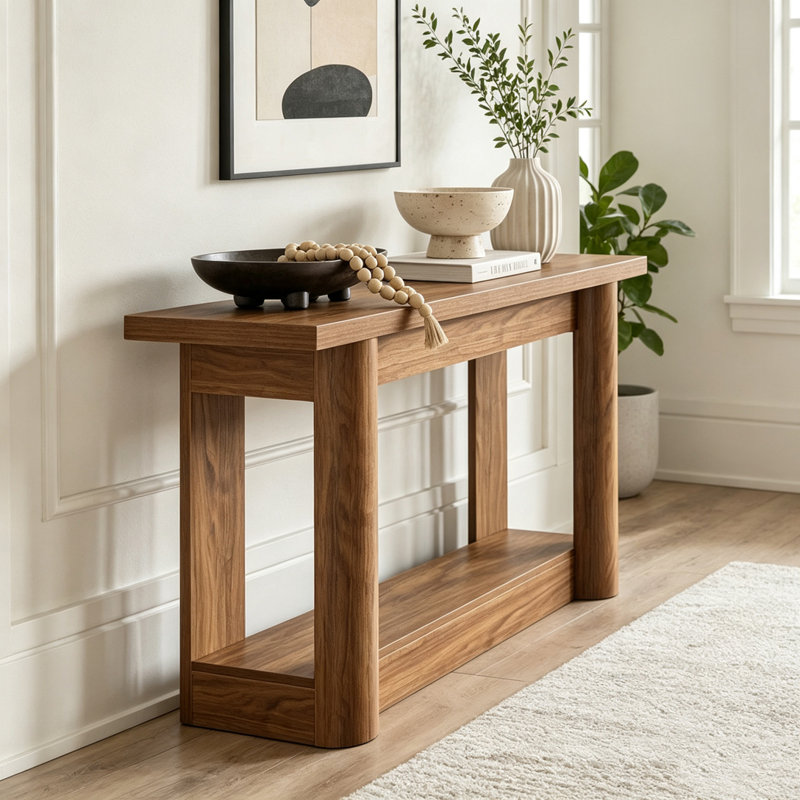 Table d'entrée, console à 2 niveaux, Brown