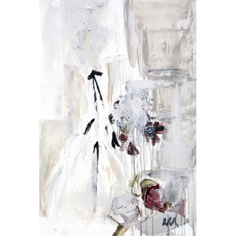 Laced Linen Print by Mia Malcolm Studio, Glass Coat, 54" H x 36" W