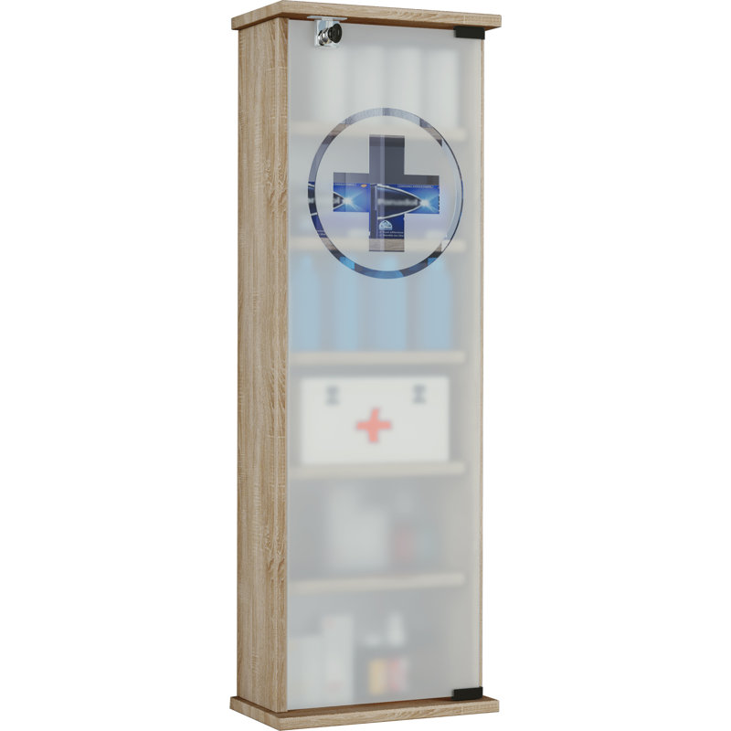 Rachaba 31mm W 92mm H Wall Mounted Optional Medicine Cabinet Mirror, Sonoma Oak