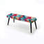 Banc rayé noir rembourré-135454113