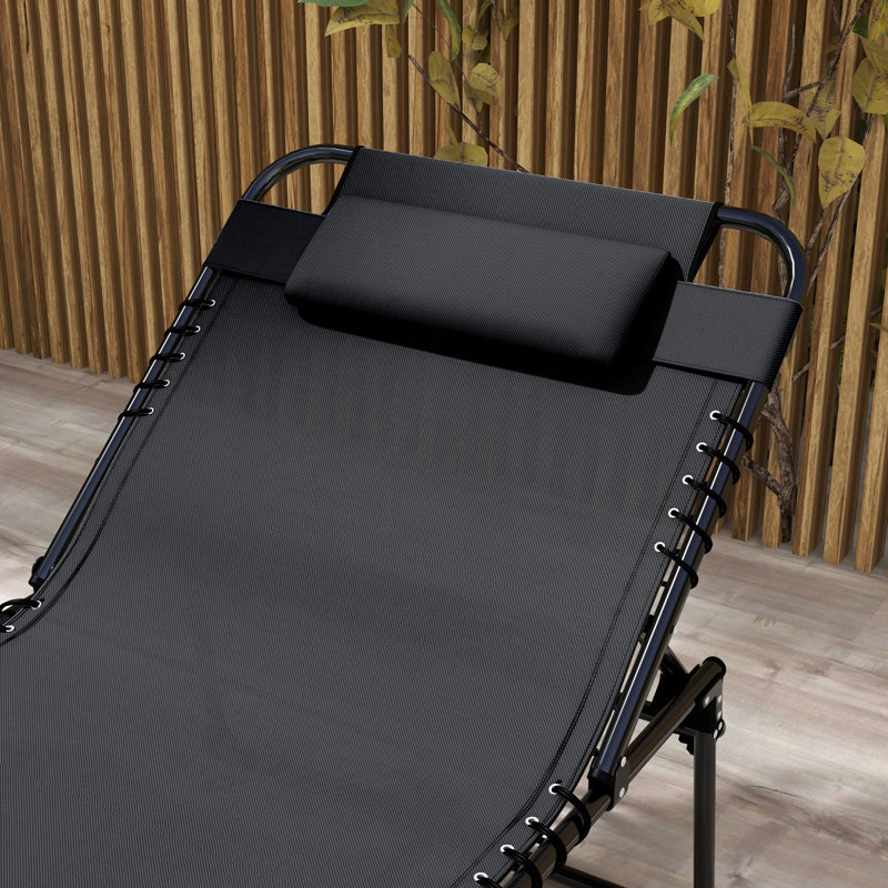 Orri Outdoor Metal Chaise Lounge Set, Black