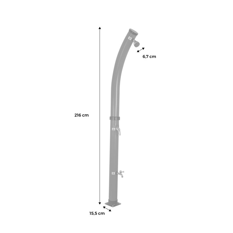 Alloush Solar Powered Temperature Controlled Portable Vinyl Free Standing Outdoor Shower with Detachable Shower Head and Footwash Spout