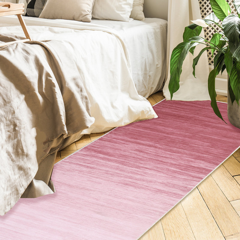 Runner Rugs 2x6 Modern Ombre Hallway Rugs with Non-Slip Backing, Non-Shedding Gradient Color Area Rugs, Machine Washable Contemporary Accent Carpet for Kitchen, Laundry, Hallway, Pink