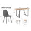 Ensemble de table et de chaises, chaises d'appoint rembourrées de style médiéval moderne, 6 chaises de salle à manger gris foncé et une table de salle à manger rectangulaire en bois aggloméré rustique de style industriel.-1967227098