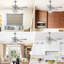 Ventilateur de plafond moderne en cristal de 52 pouces avec lumières et télécommande, 5 ventilateurs de plafond réversibles à deux pales pour salle à manger