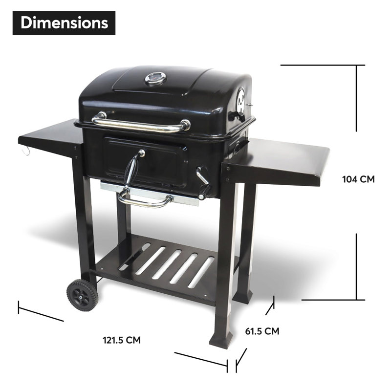 Ebern Designs 121.5cm W Barrel Charcoal Grill