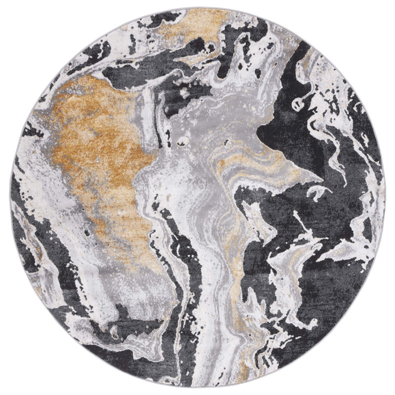Tapis abstrait Amelia Performance, Rond 6 pi 7 po