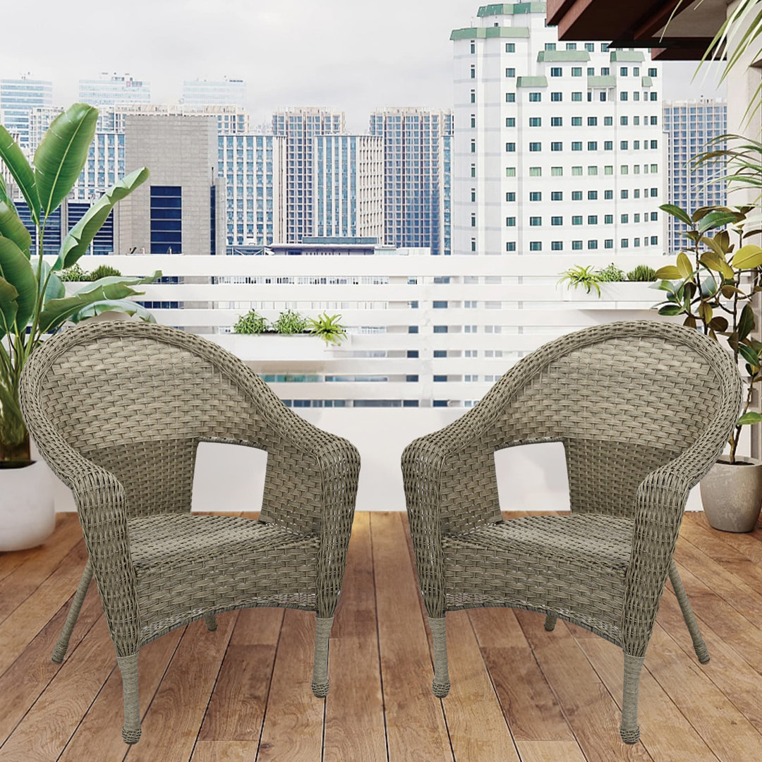 Kentwood Patio Chair (Set of 2) Alcott Hill® Color: Gray