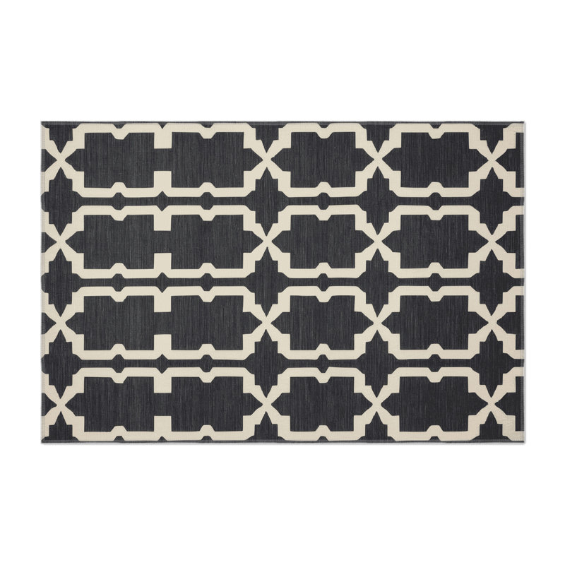 Trellis Gray Indoor and Outdoor Area Rug, Rectangle 8' x 10'