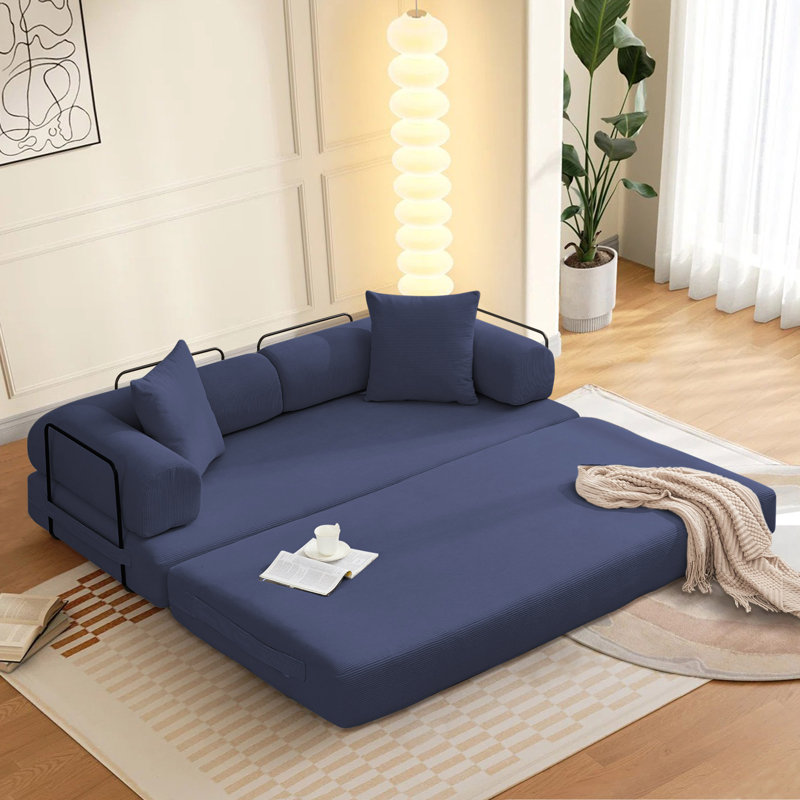 Canapé-lit Boneless Corduroy, Bleu très foncé