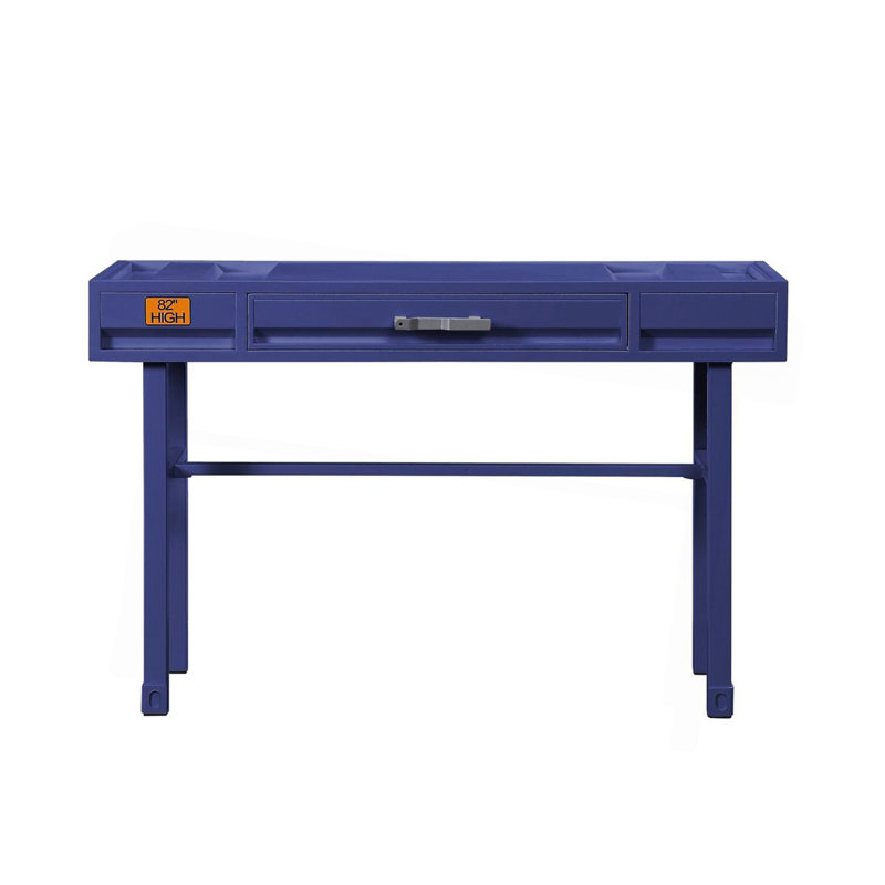 Metal Vanity Desk With One Drawer, Blue