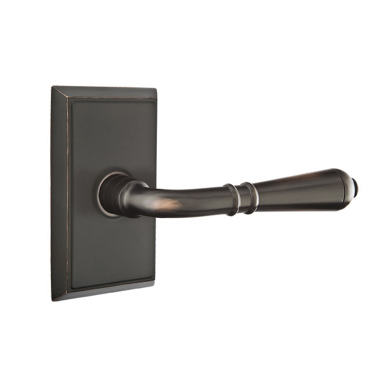 Levier de porte avec rosette Turino, Gauche, Bronze huilé