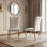 Modern Faux Leather Upholstered Dining Chairs With Rolled High Back And Stainless Steel Legs