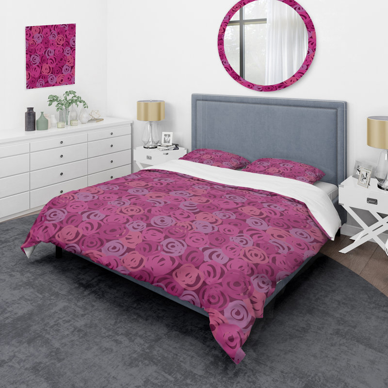 Purple Abstract Dot - Abstract Duvet Cover Set - Microfiber Polyester, King Duvet Cover + 2 King Shams