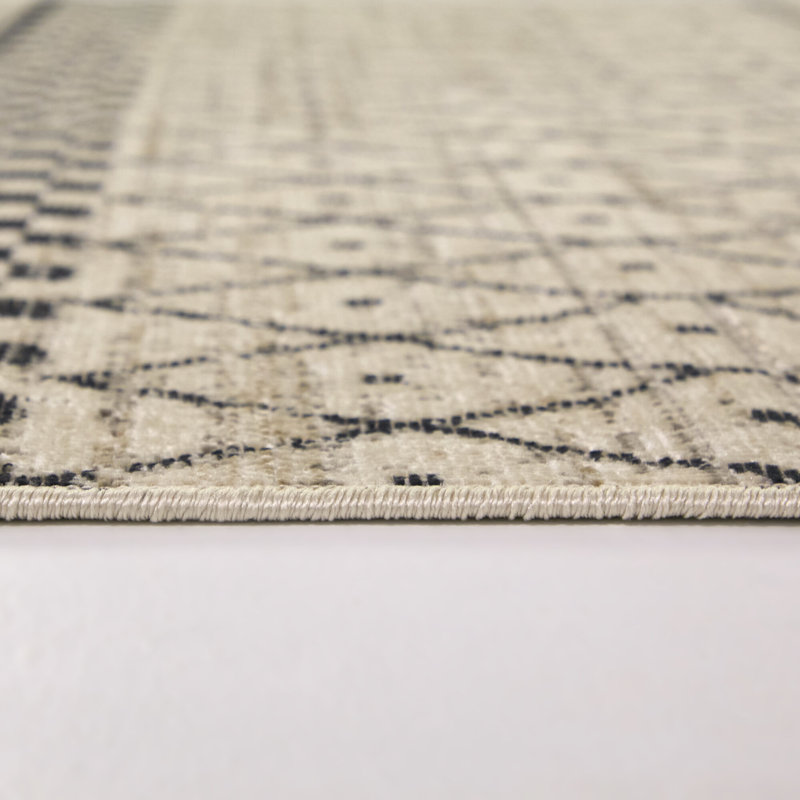 Tapis marocain crème Leshly, Rectangle 5 pi 3 po x 7 pi