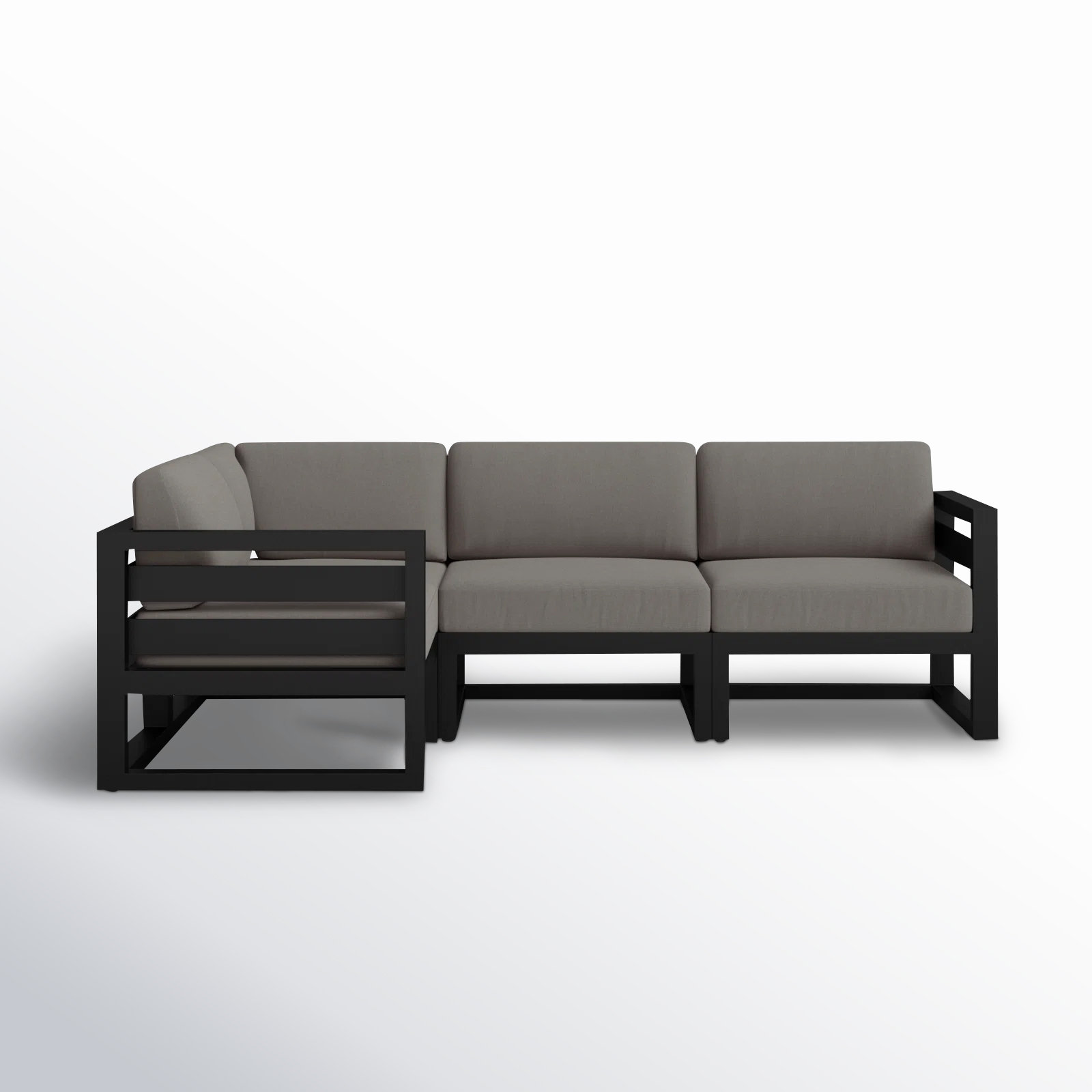 Smith 32" Sunbrella® Patio Sectional, Canvas Charcoal, Black