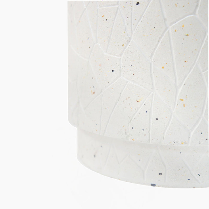 Table de bout d'extérieur en béton pour terrasse, table d'appoint de salon Terrazzo blanc