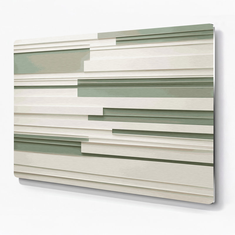Minimalisme 82, art mural en métal beige, H 11 po x l 14 po