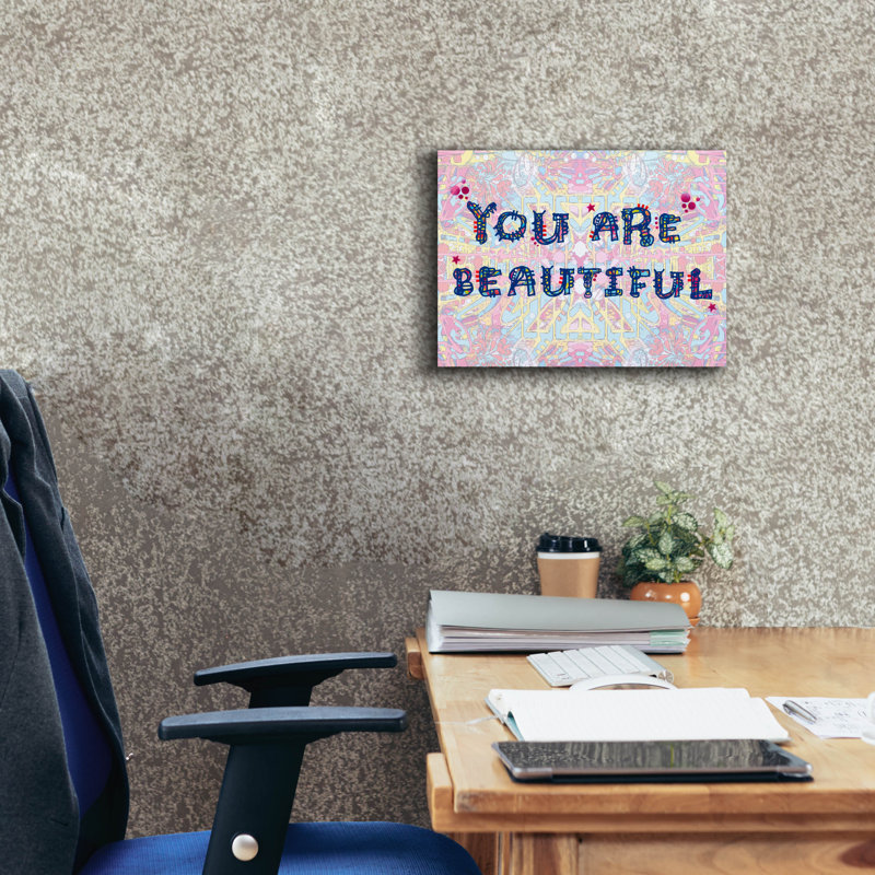 "Dakota Fields" You Are Beautiful "par Dean Russo, art mural sur toile, H 12 po x l 16 po x P 0,75 po